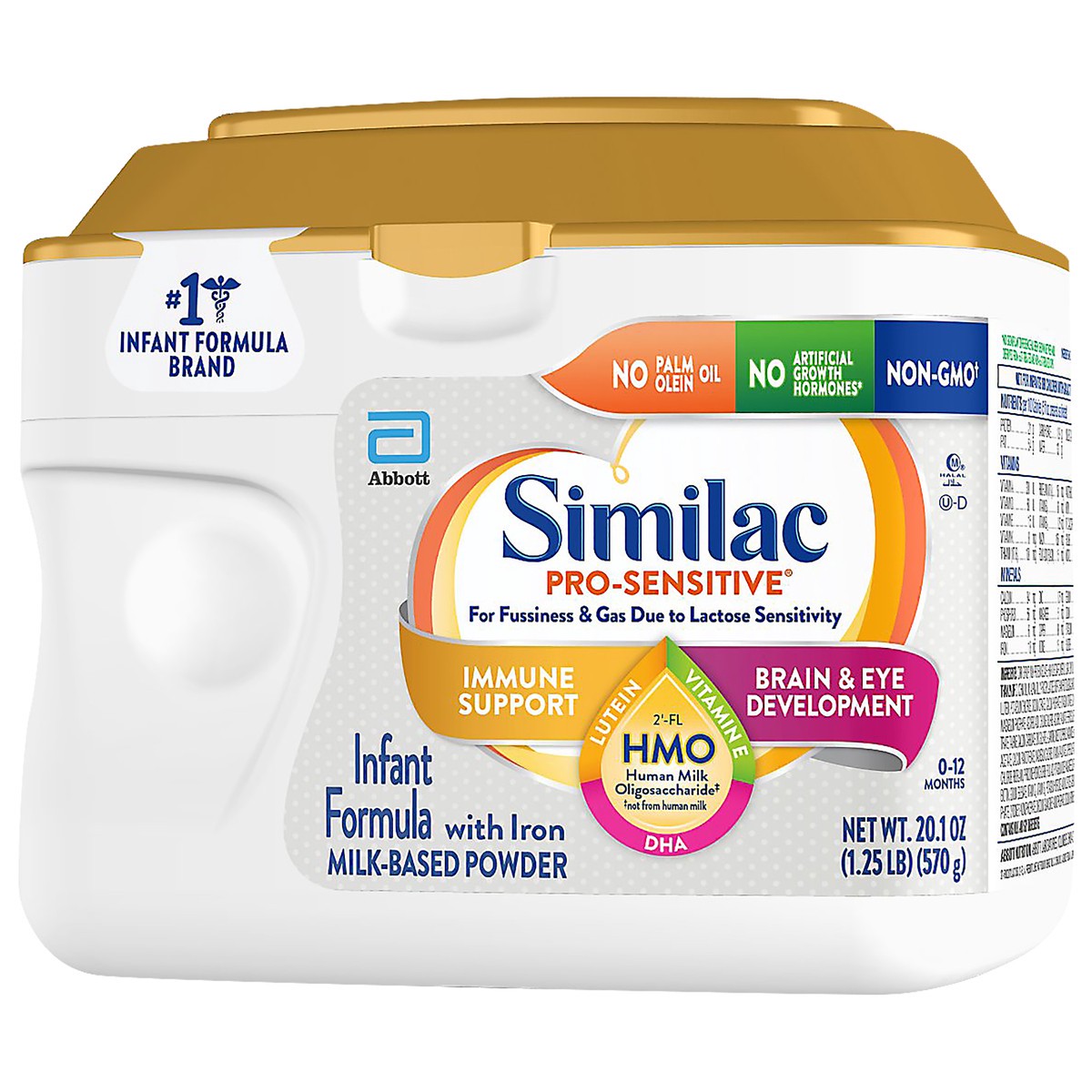 slide 4 of 9, Similac Pro-Sensitive 0-12 Months Milk-Based Powder with Iron Infant Formula, 20.1