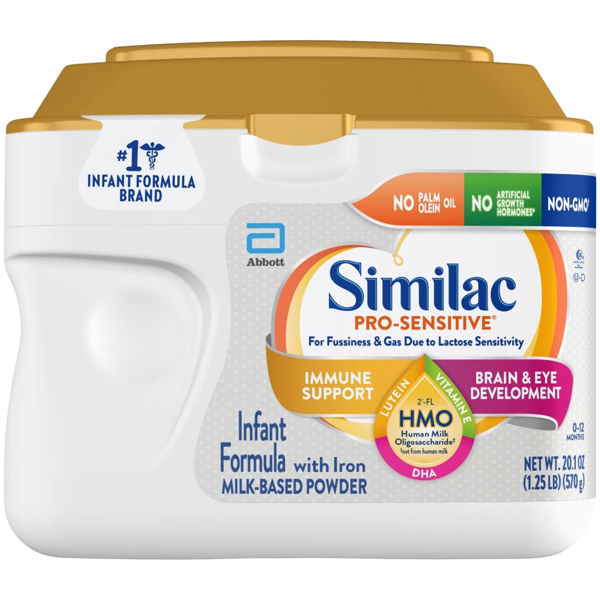 slide 5 of 9, Similac Pro-Sensitive 0-12 Months Milk-Based Powder with Iron Infant Formula, 20.1