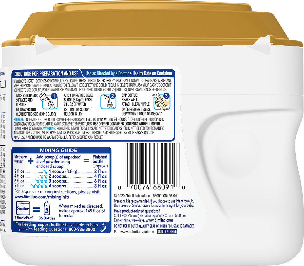 slide 9 of 9, Similac Pro-Sensitive 0-12 Months Milk-Based Powder with Iron Infant Formula, 20.1