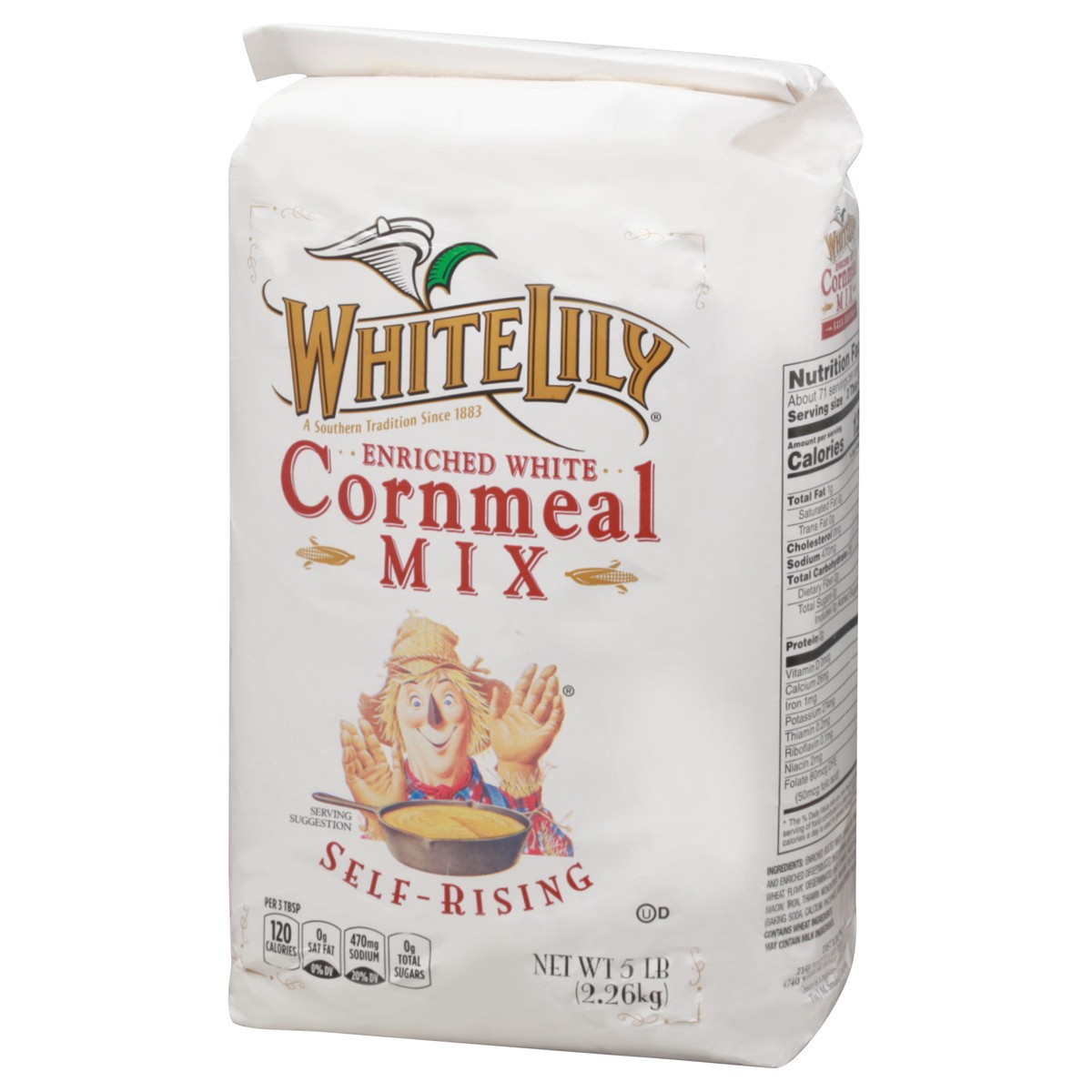 slide 3 of 9, White Lily Self-Rising Enriched White Cornmeal Mix 5 lb, 5 lb