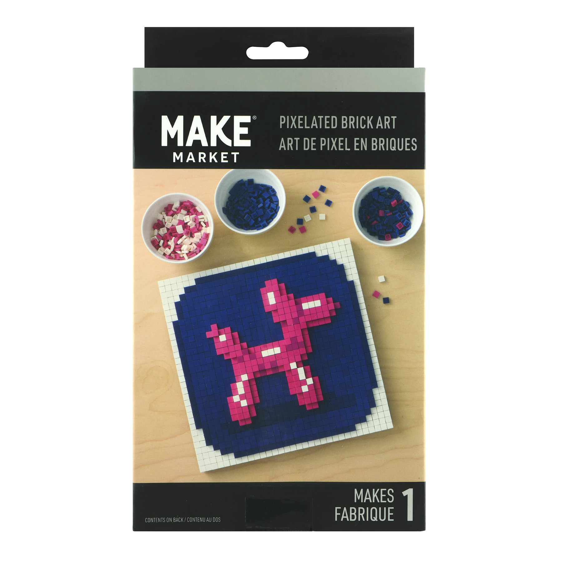 slide 5 of 6, 10" X 10" Balloon Dog Pixelated Brick Art Kit By Make Market, 10 in x 10 in