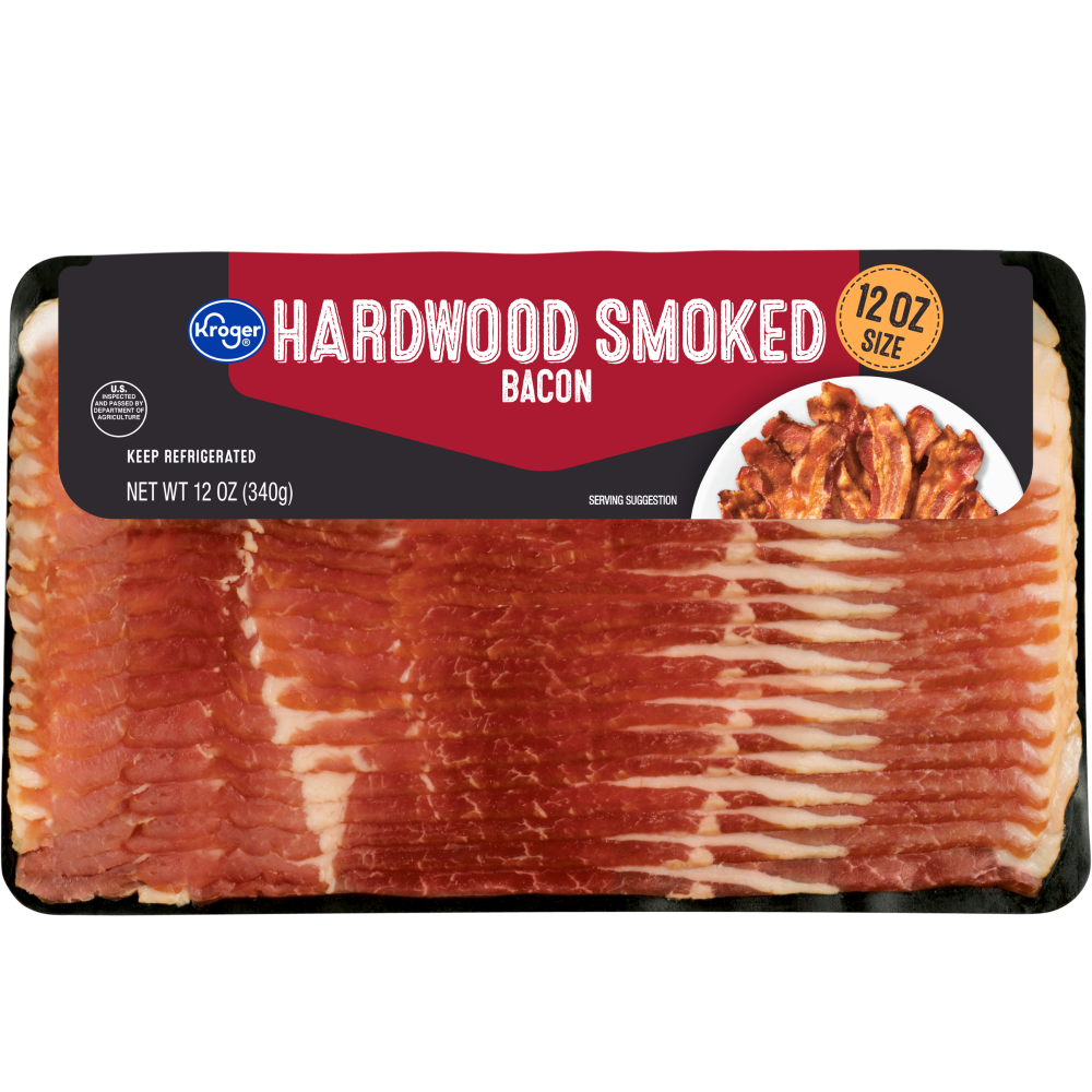 slide 2 of 2, Kroger Naturally Hardwood Smoked Sliced Bacon, 12 oz