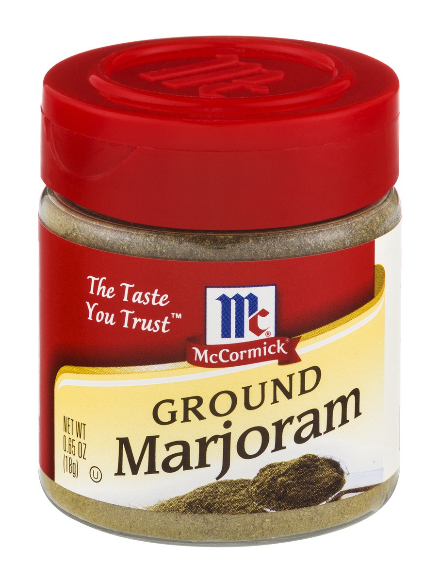 slide 1 of 9, McCormick Ground Marjoram, 0.65 oz