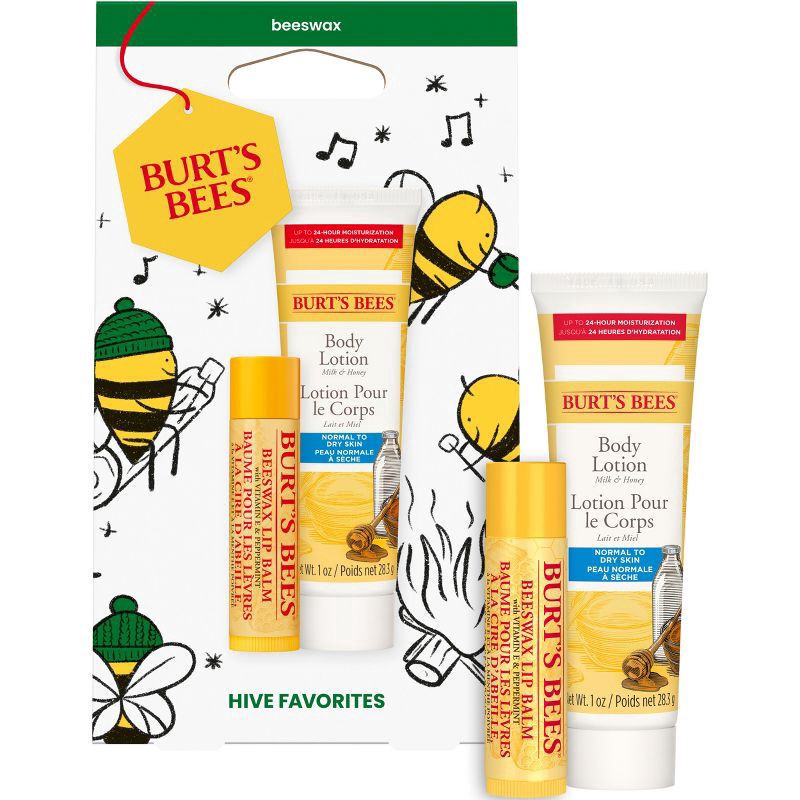 slide 10 of 12, Burt's Bees Hive Favorites Lip Balm and Body Lotion Gift Set, 100 Percent Natural, 2-Pack, 0.15 oz./1.0 oz., 1 ct