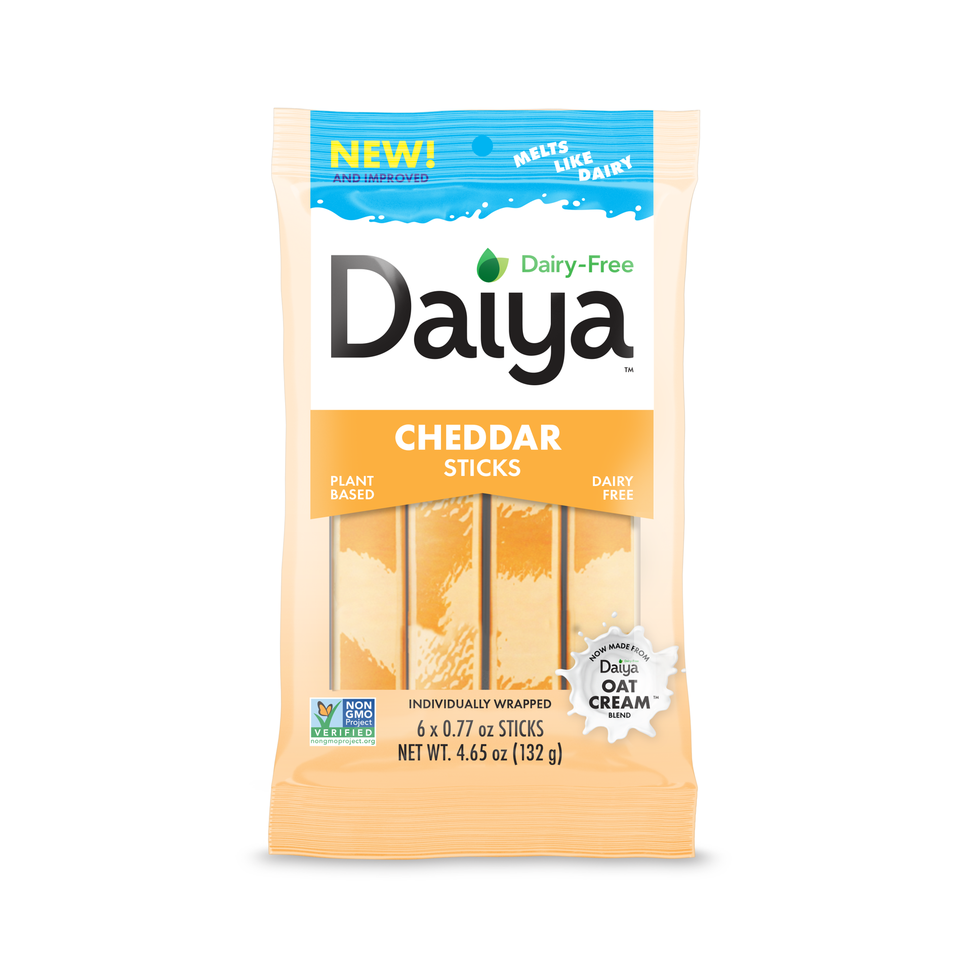 slide 1 of 2, Daiya Dairy Free Cheddar Cheese Sticks - 4.65 oz, 4.66 oz