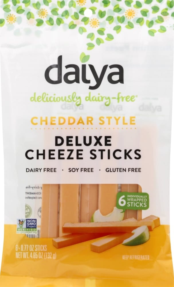 slide 1 of 1, Daiya Dairy-Free Cheddar Style Deluxe Cheeze Sticks, 4.66 oz