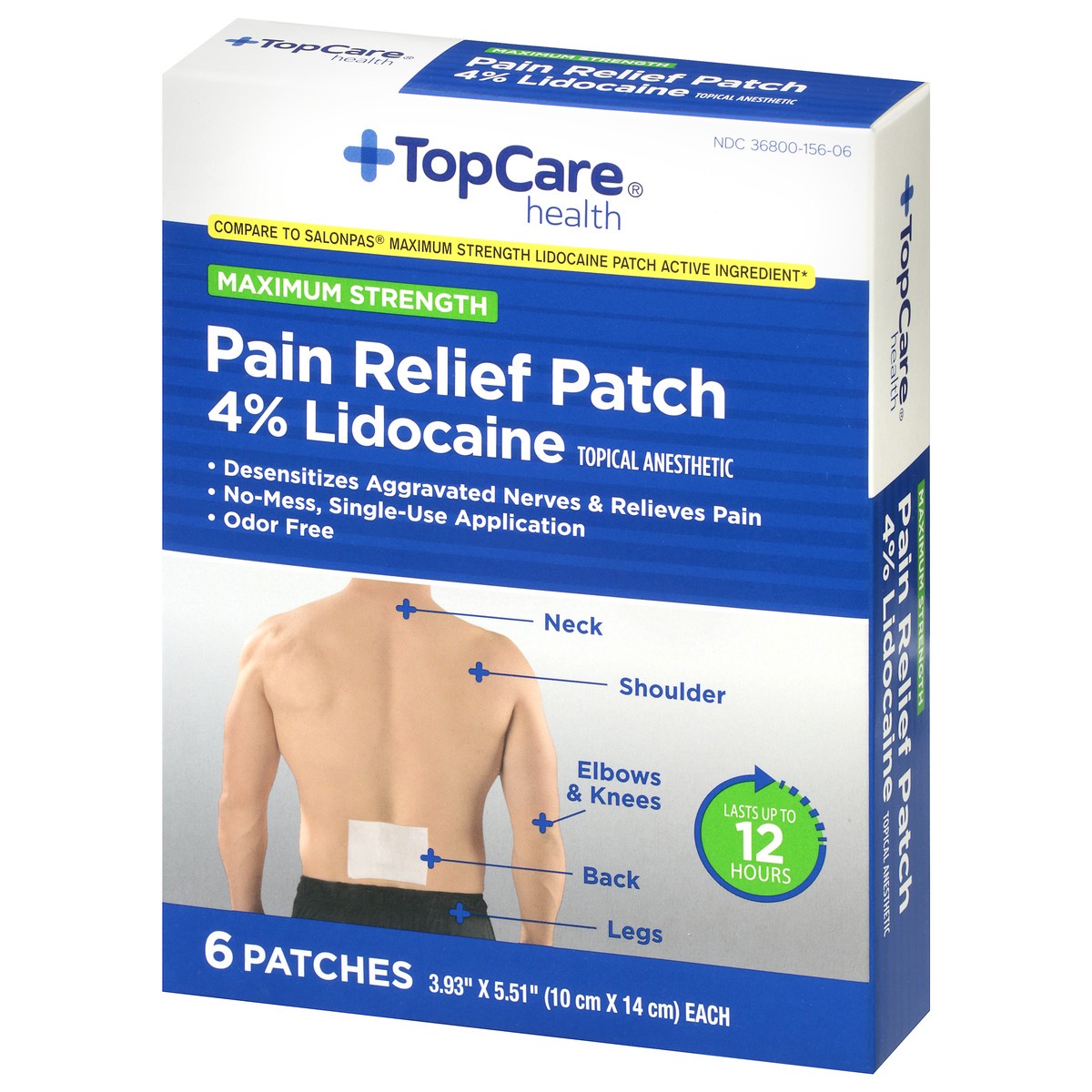 slide 7 of 9, TopCare Health Maximum Strength 4% Lidocaine Pain Relief Patch 6 ea, 6 ct