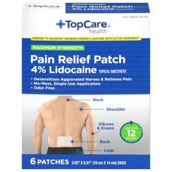 TopCare Health Maximum Strength 4% Lidocaine Pain Relief Patch 6 ea