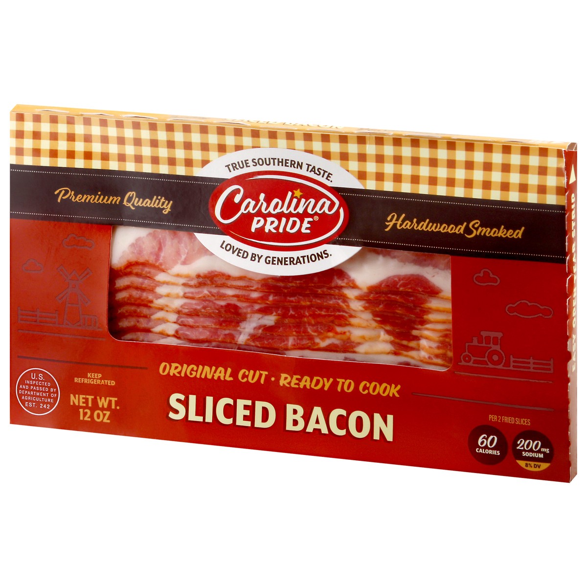 slide 4 of 9, Carolina Pride Sliced Bacon, 12 oz