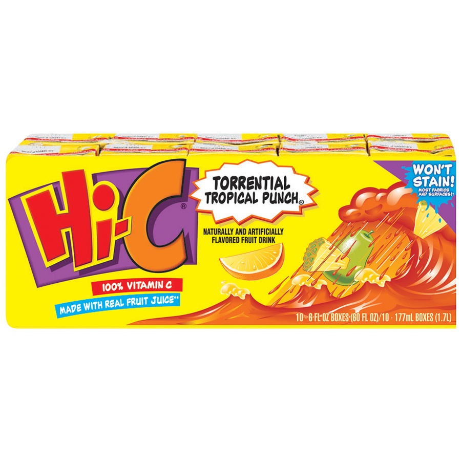 slide 1 of 1, Hi-C Torrential Tropical Punch Boxes, 10 ct; 6 fl oz
