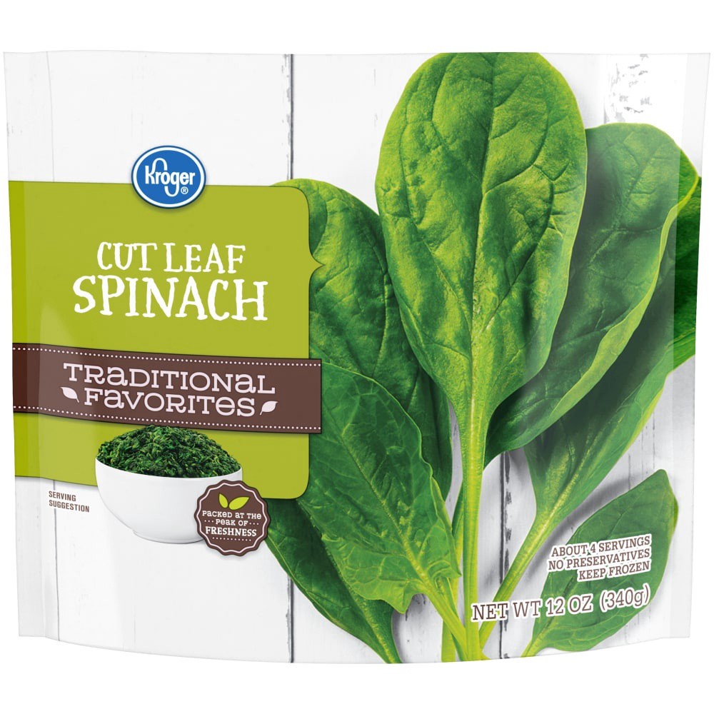 slide 3 of 3, Kroger Traditional Favorites Cut Leaf Spinach, 12 oz