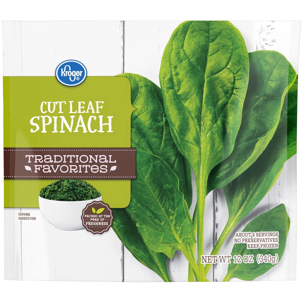 slide 1 of 6, Kroger Traditional Favorites Cut Leaf Spinach, 12 oz