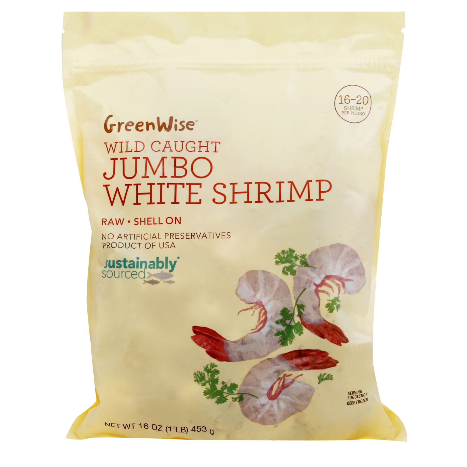 slide 1 of 1, Publix Greenwise Jumbo White Shrimp, 16 oz