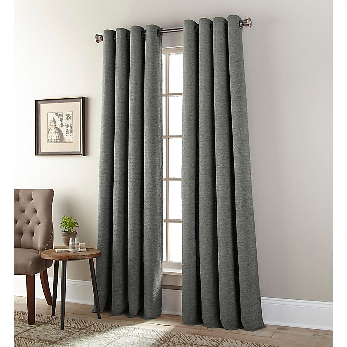 slide 1 of 1, Nanshing Michelle Grommet Room Darkening Window Curtain Panel - Grey, 95 in