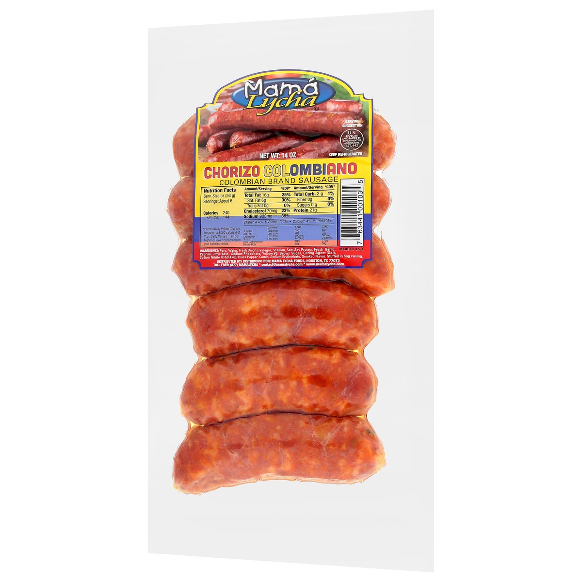 slide 6 of 13, Mama Lycha Colombian Brand Sausage 14 oz, 14 oz