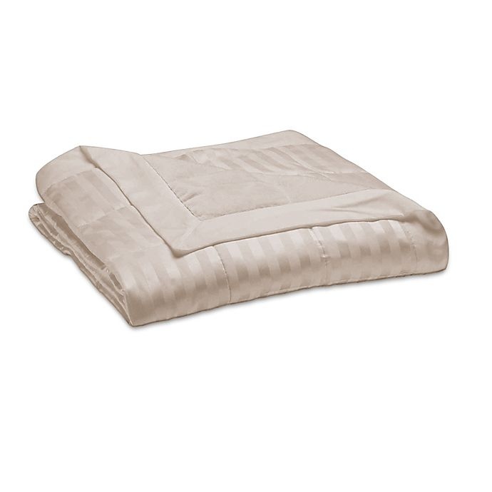 slide 1 of 1, Seasons Down Alternative King Blanket with Damask Stripe - Ivory, 1 ct