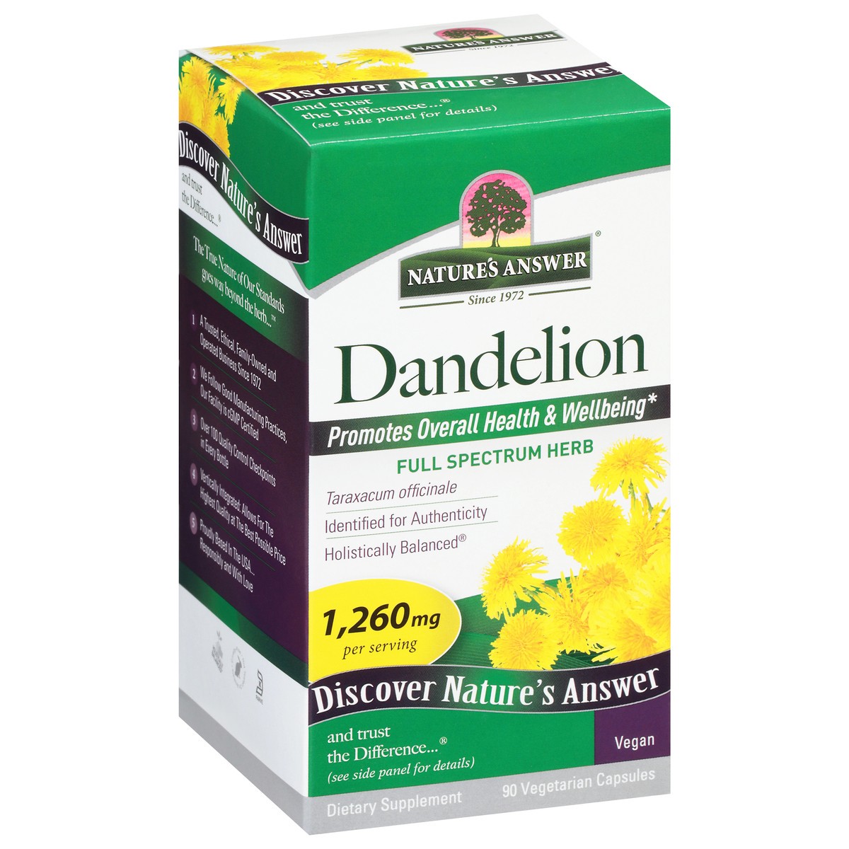 slide 2 of 9, Nature's Answer NA Dandelion Root 90VCap, 90 ct