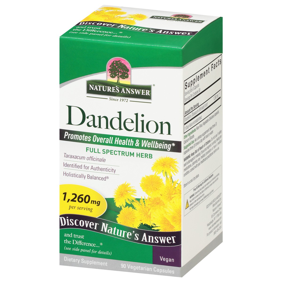 slide 7 of 9, Nature's Answer NA Dandelion Root 90VCap, 90 ct