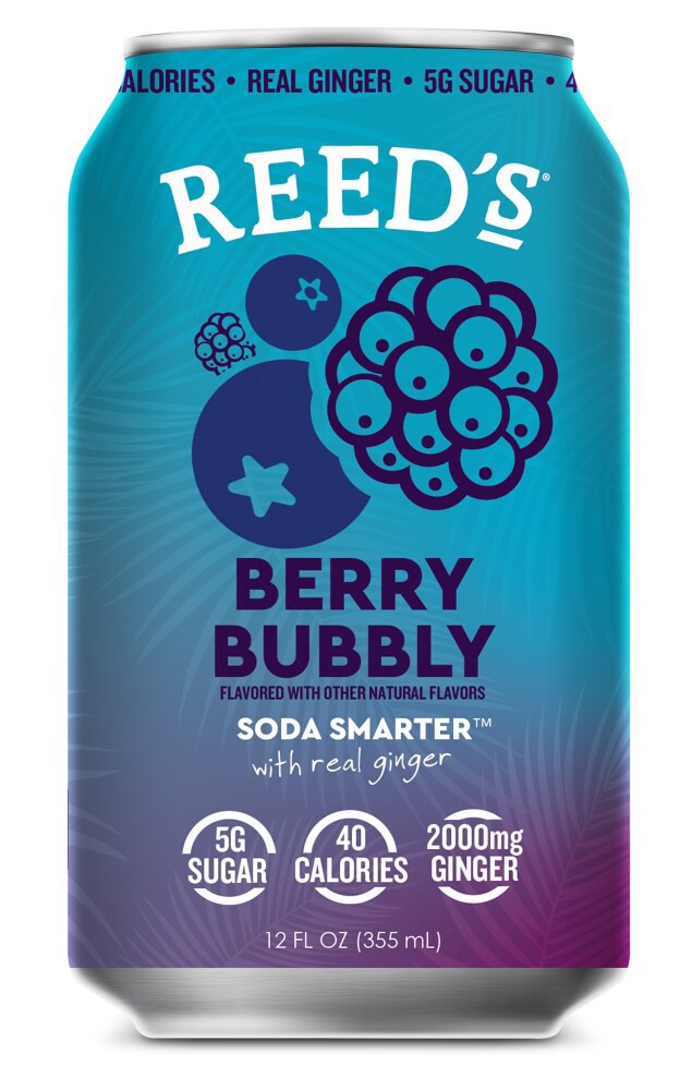 slide 1 of 1, Reed's Berry Bubbly Soda, 12 oz