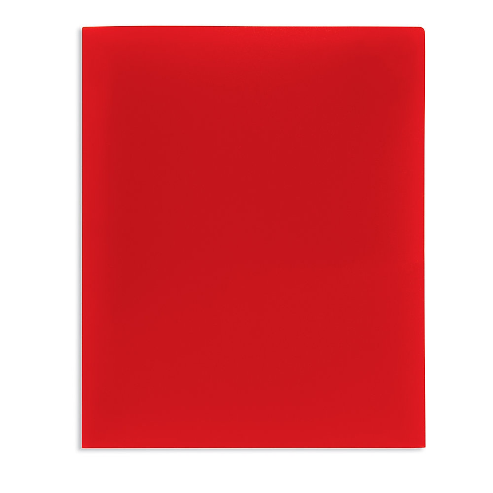 slide 1 of 1, Office Depot Brand School-Grade 2-Pocket Poly Folder, Letter Size, Red, 1 ct