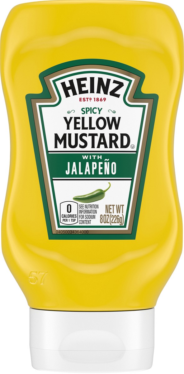 slide 8 of 11, Heinz Spicy Yellow Mustard with Jalapeno 8 oz. Bottle, 8 oz