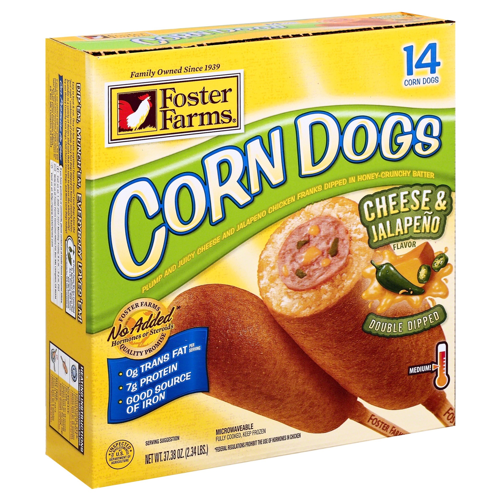 slide 1 of 1, Foster Farms Cheese & Jalapeno Corn Dogs, 37.4 oz