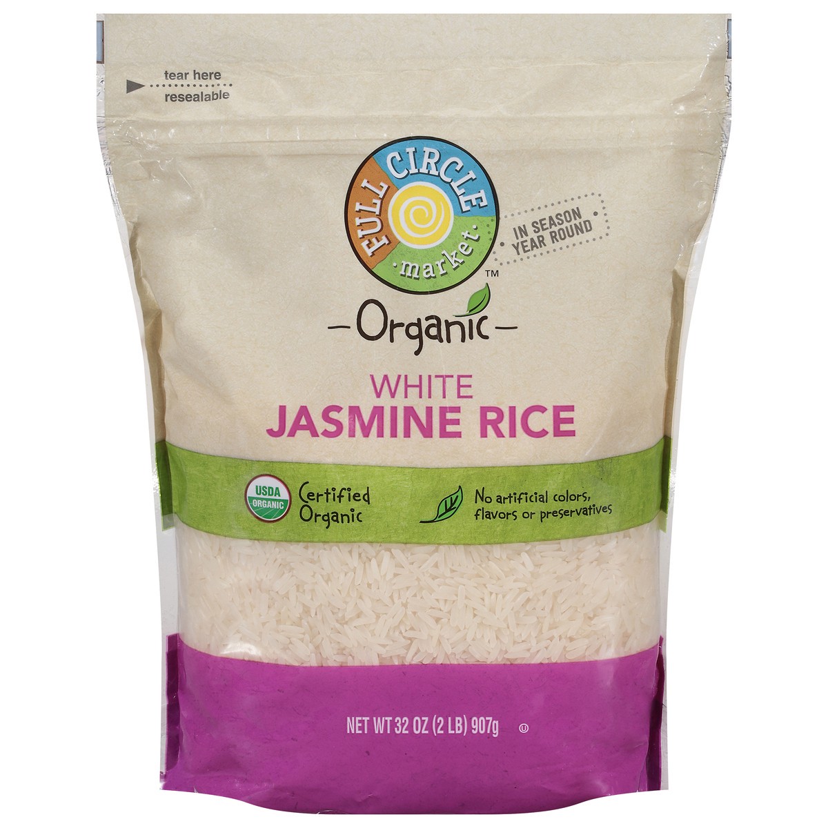 slide 1 of 13, Full Circle Market Organic White Jasmine Rice 32 oz, 32 oz