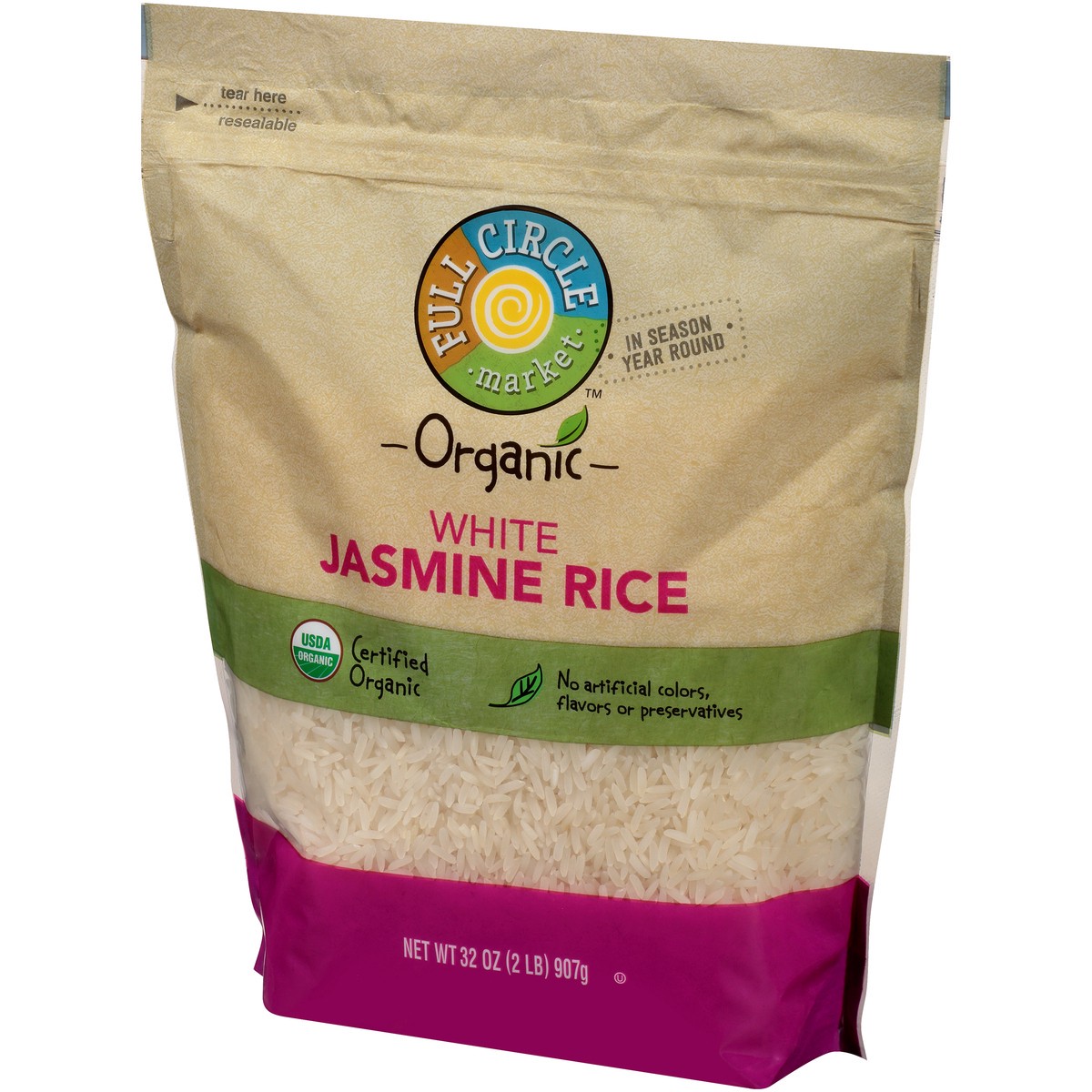 slide 8 of 13, Full Circle Market White Jasmine Rice, 32 oz