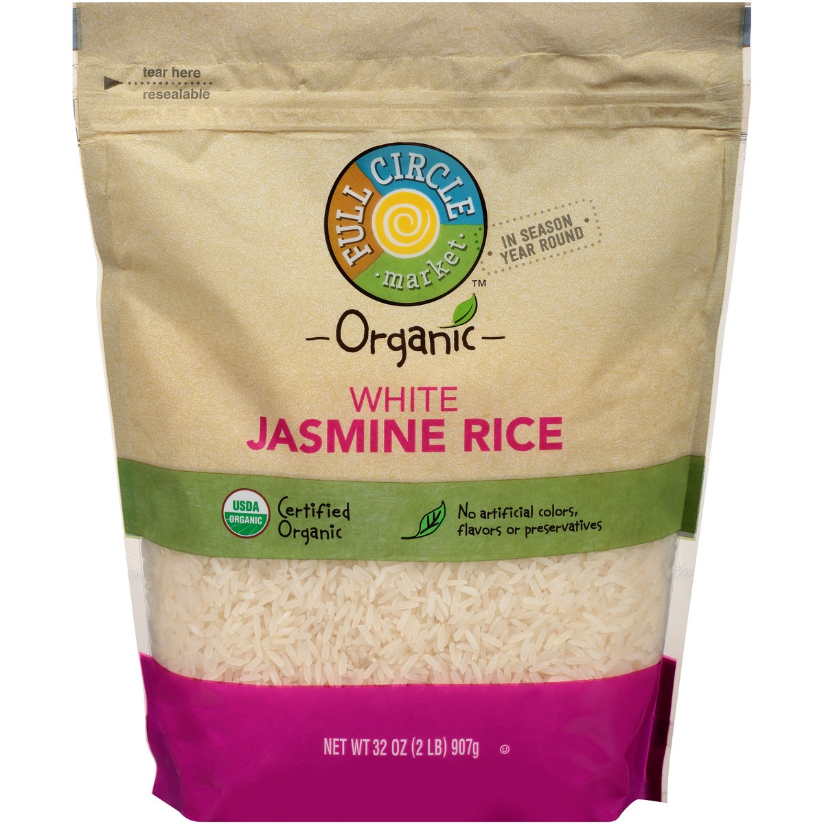 slide 1 of 13, Full Circle Market White Jasmine Rice, 32 oz