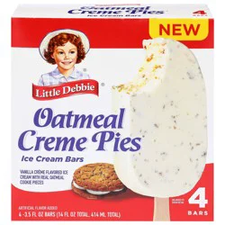 Little Debbie Oatmeal Creme Pies Ice Cream Bars 4 - 3.5 fl oz Bars