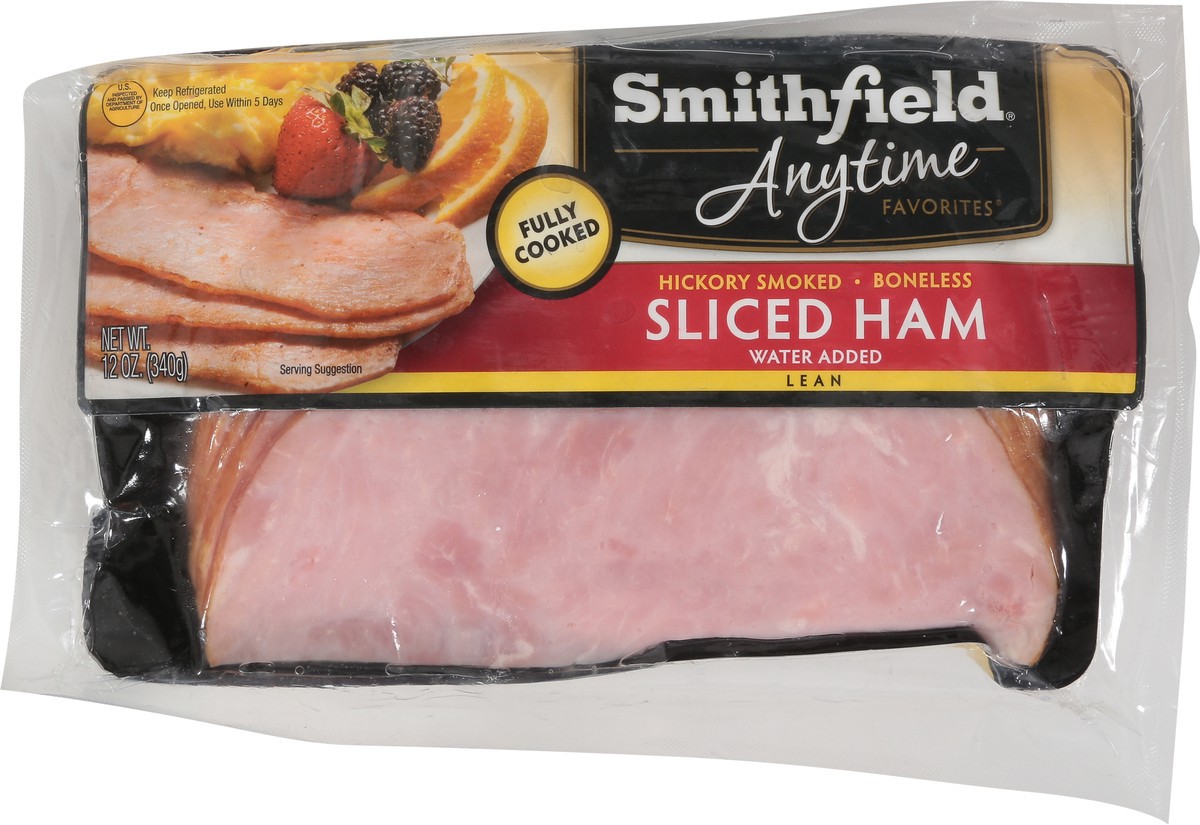 slide 9 of 9, Smithfield Anytime Favorites Hickory Smoked Sliced Ham, 12 oz