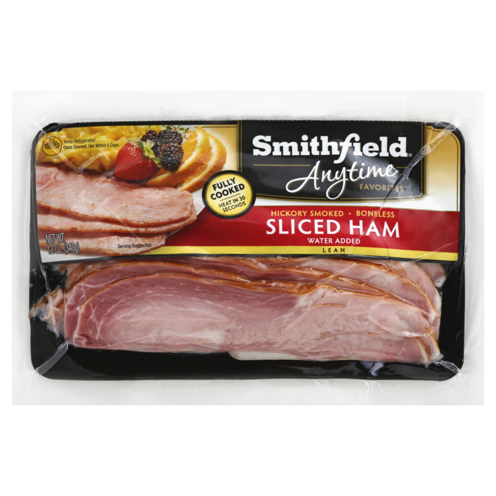 slide 1 of 9, Smithfield Anytime Favorites Hickory Smoked Sliced Ham, 12 oz