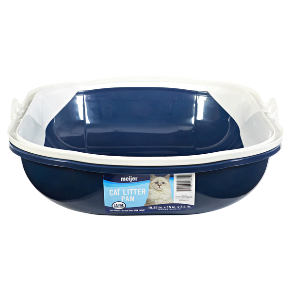 slide 1 of 2, Meijer Large Blue and White Framed Cat Litter Pan, LARGE     