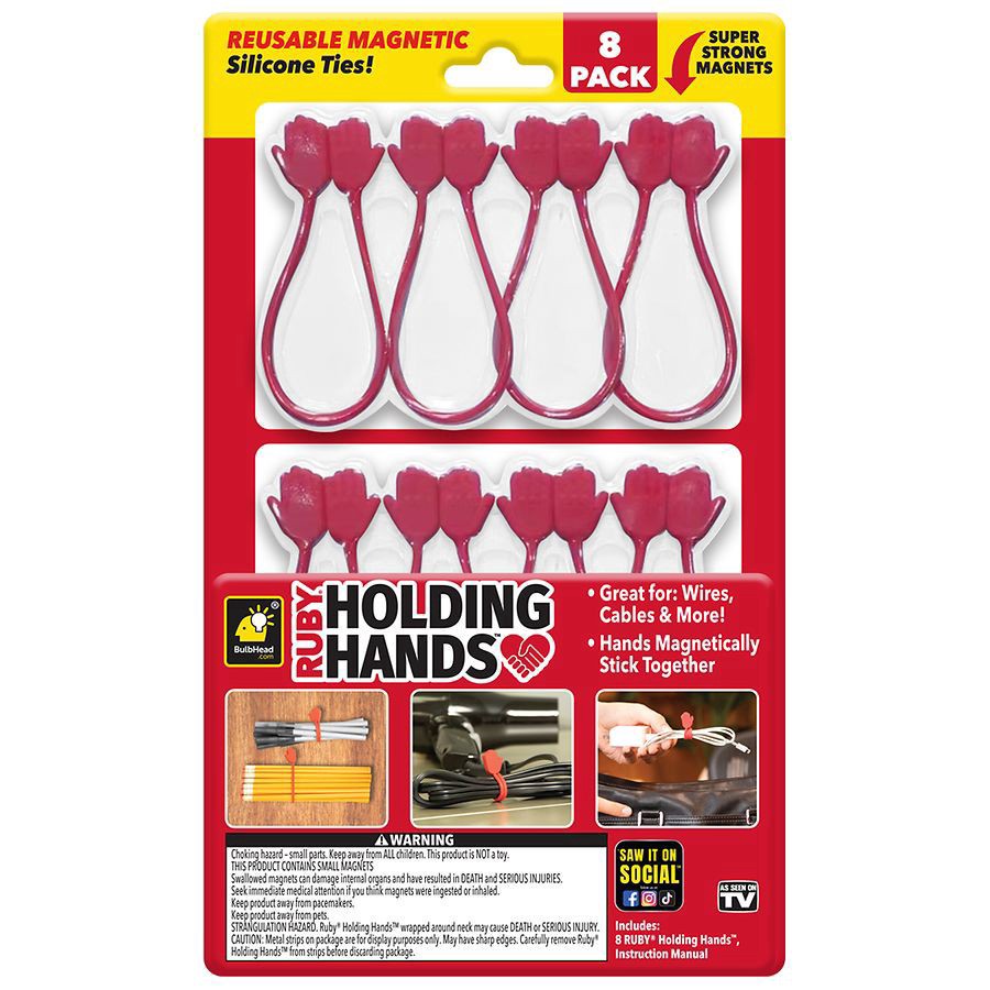 slide 1 of 1, Ruby Holding Hands Magnetic Silicone Ties 8 Pack 8 ea, 8 ct