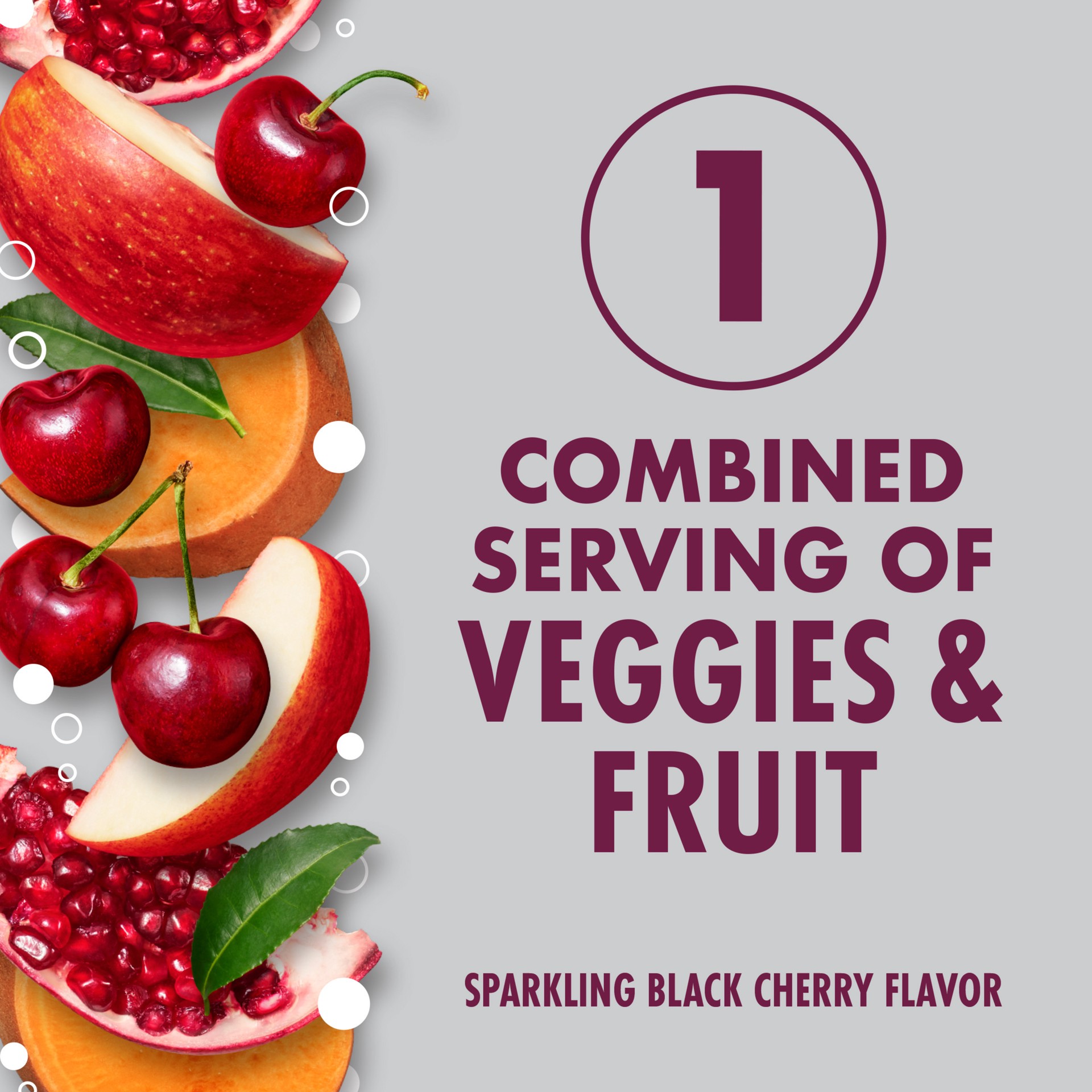 slide 5 of 9, V8 Sparkling Black Cherry Juice Energy Drink, 11.500 fl oz