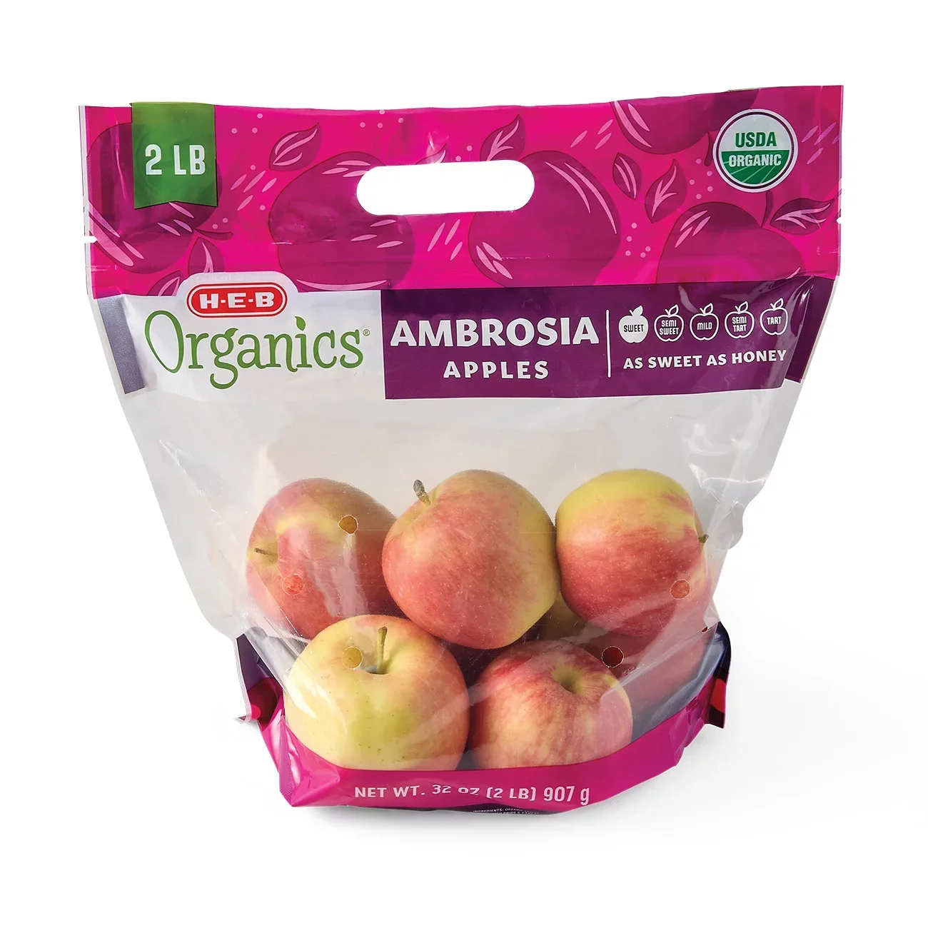slide 1 of 1, H-E-B Organics Fresh Ambrosia Apples, 2 lb