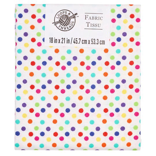 slide 1 of 3, Multicolor Polka Dots Cotton Fabric By Loops & Threads, 18 in x 21 in