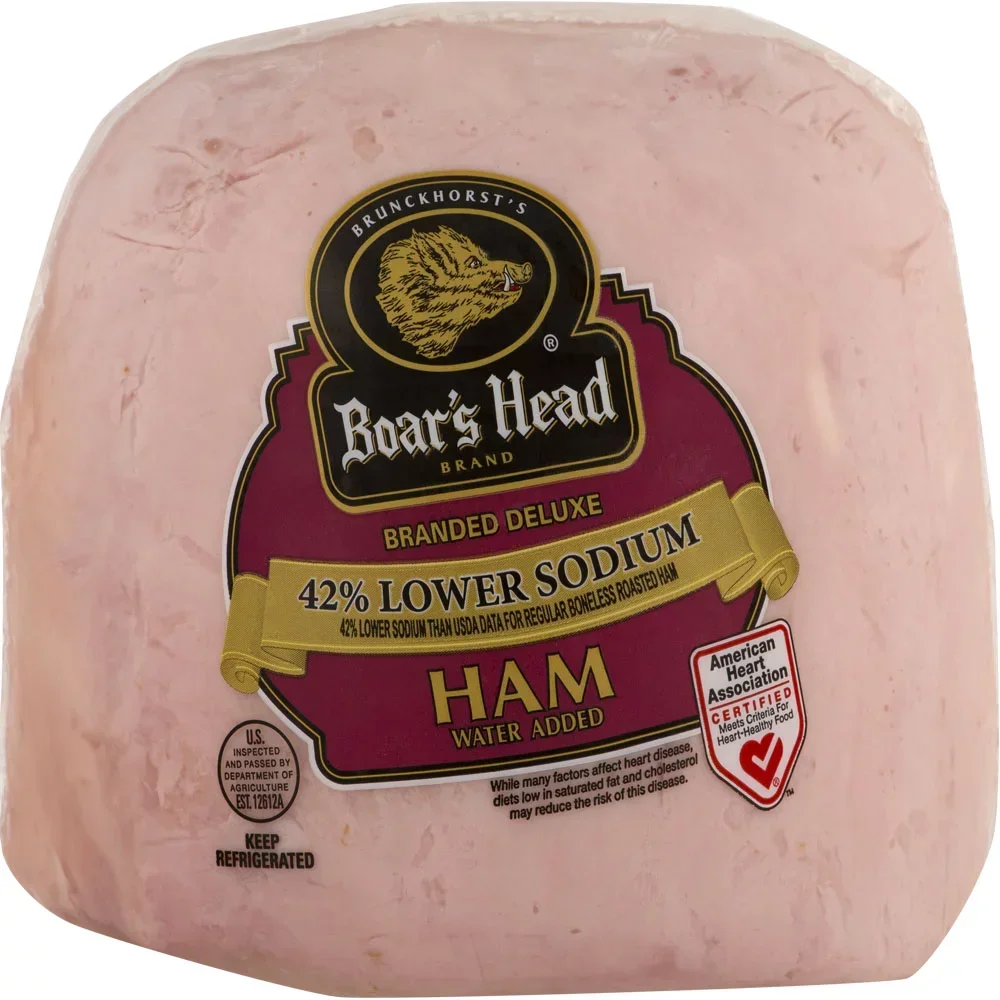 slide 1 of 6, Boar's Head Branded Deluxe Low Sodium Ham, 1 lb
