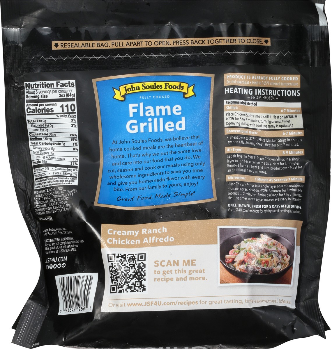 slide 5 of 9, John Soules Foods Flame Grilled Chicken, 16 oz, Frozen, 16 oz