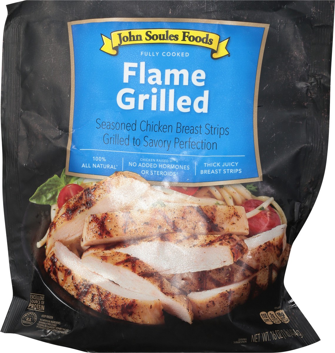 slide 9 of 9, John Soules Foods Flame Grilled Chicken, 16 oz, Frozen, 16 oz