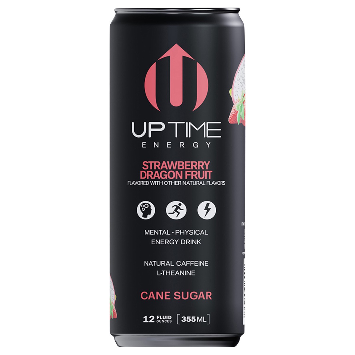 slide 1 of 7, Uptime Energy Strawberry Dragon Fruit Cane Sugar Energy Drink, 12 fl oz