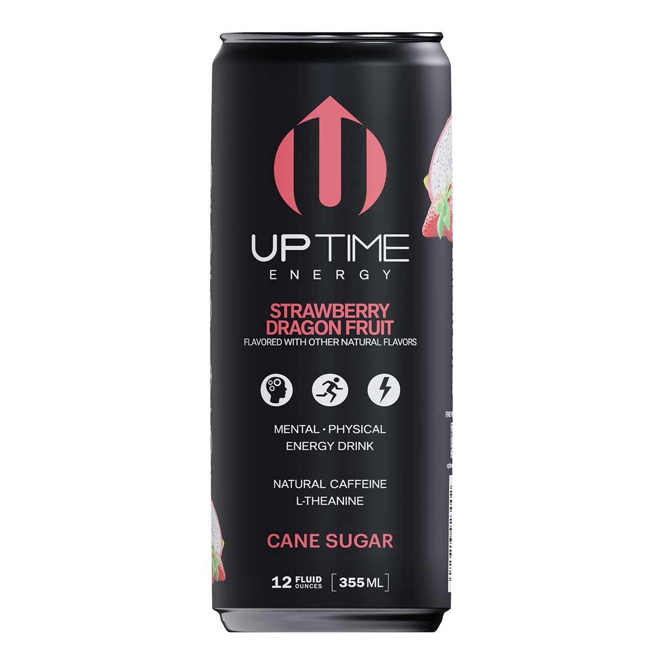 slide 1 of 1, UPTIME Energy Strawberry Dragon Fruit Cane Sugar Energy Drink, 12 fl oz