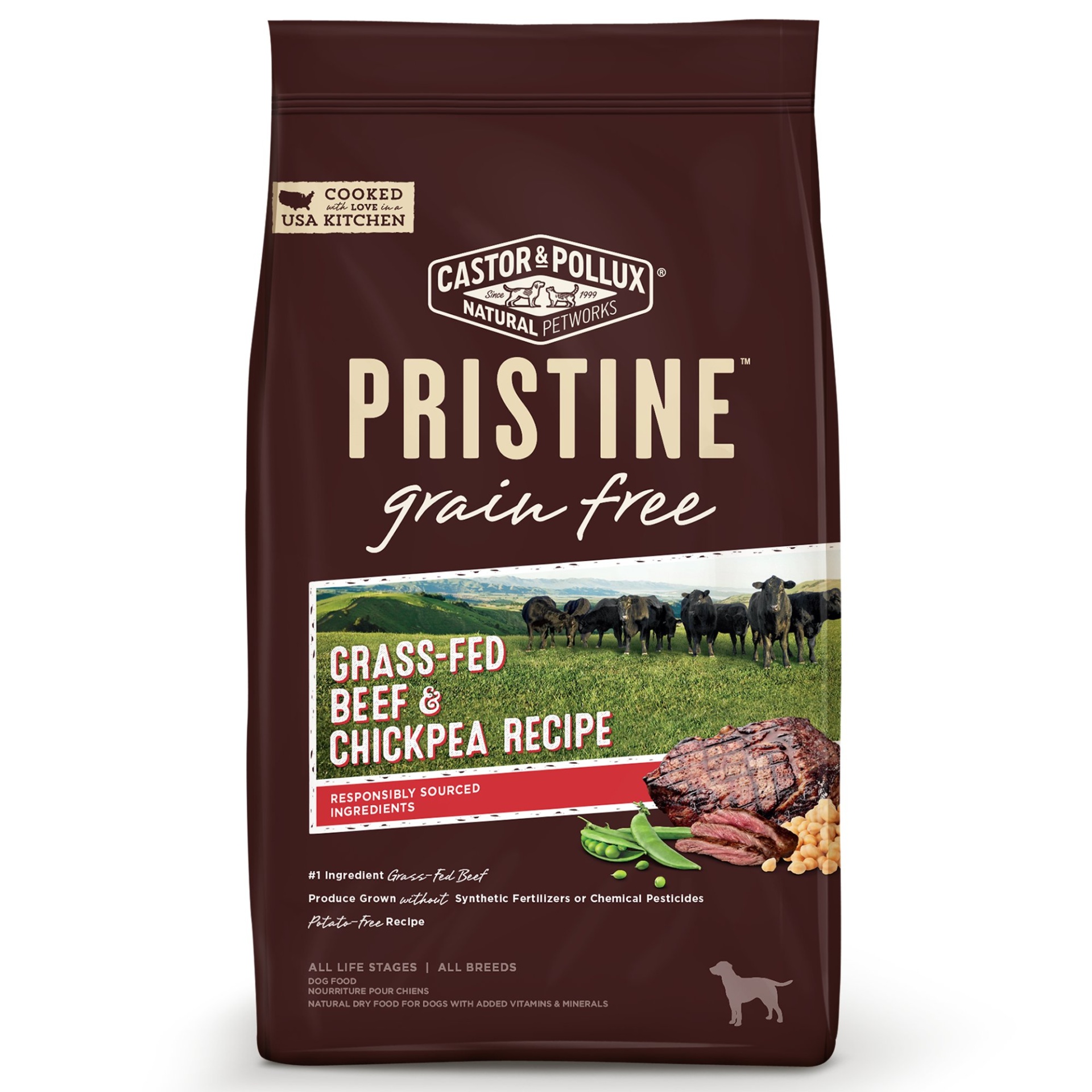 slide 1 of 1, Castor & Pollux Organic Beef Chickpea Dog Food, 10 lb