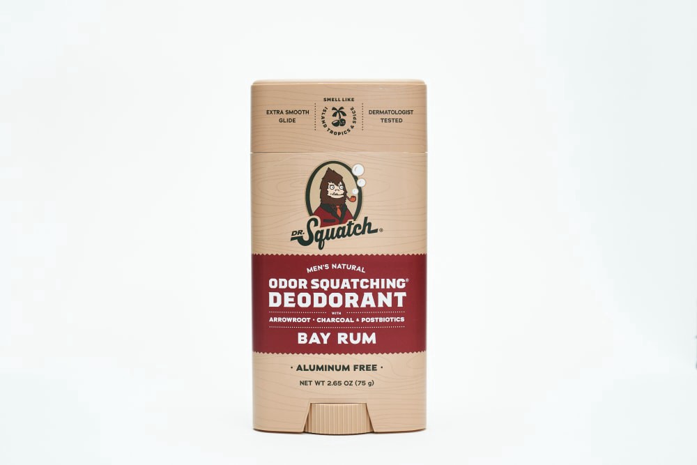 slide 1 of 4, Dr. Squatch Men's Natural Bay Rum Deodorant Stick Aluminum Free, 2.65 oz