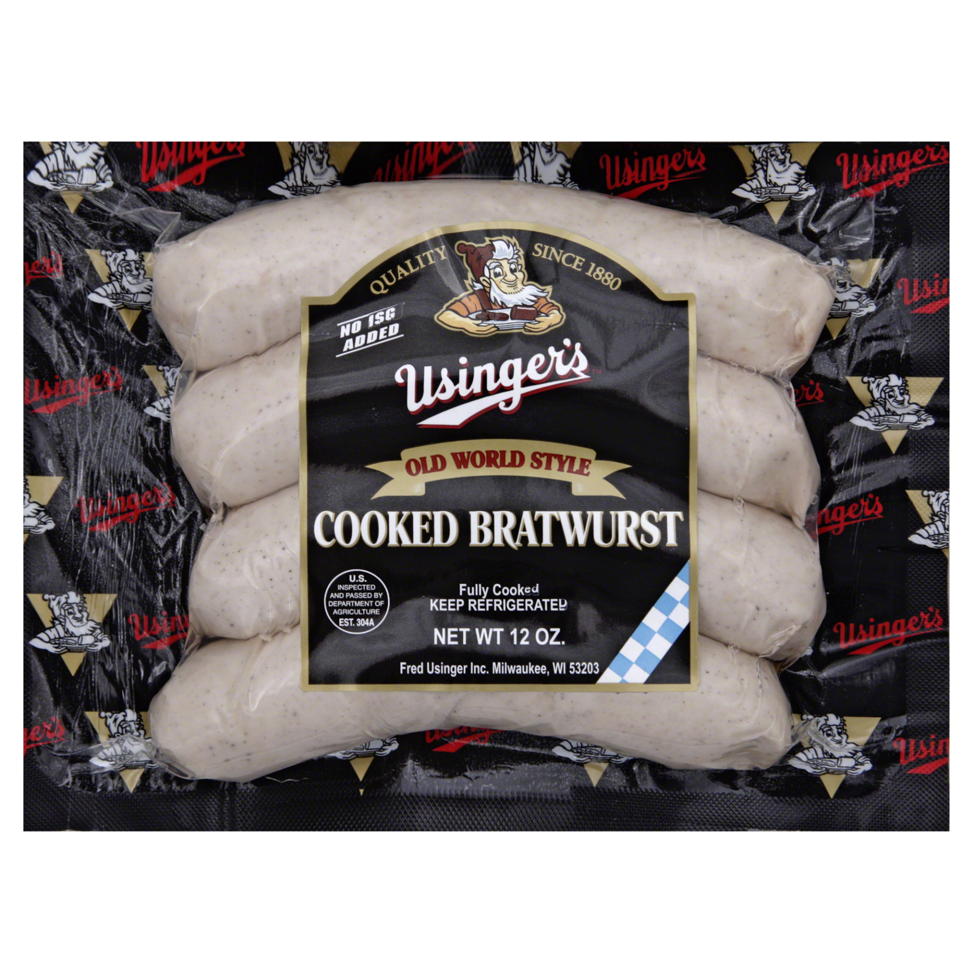 slide 1 of 1, Usinger's Natural Casing Old World Pork & Veal Bratwurst, 12 oz, 12 oz
