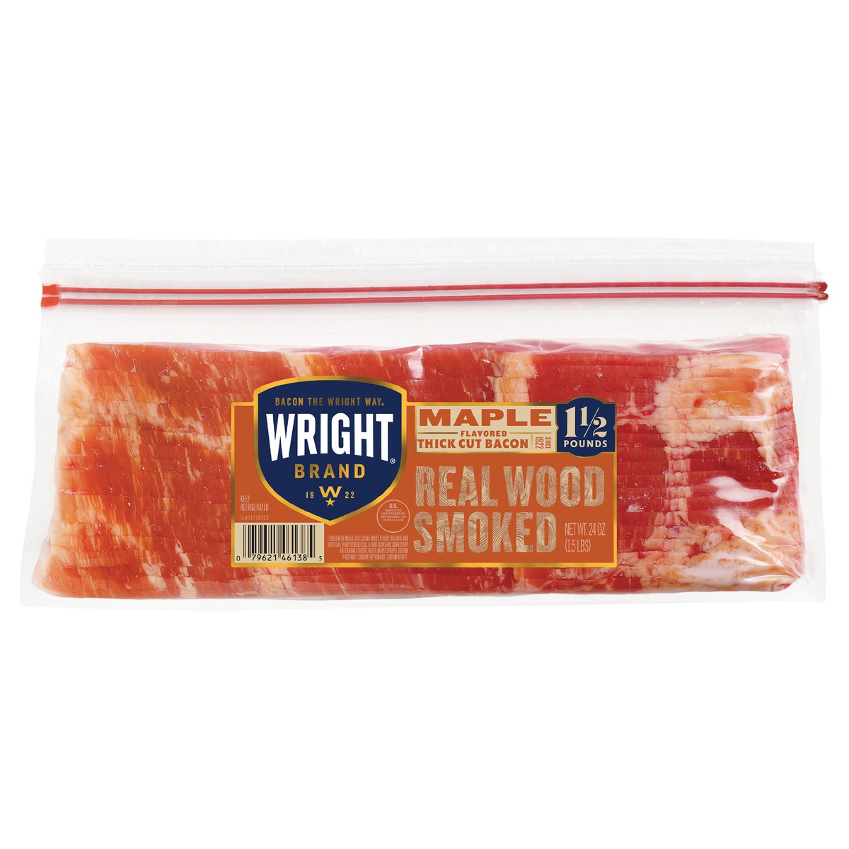 slide 1 of 4, Wright Maple Flavored Bacon, 24 oz