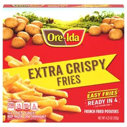 Ore-Ida Ready in 5 Extra Crispy Golden French Fries Fried Microwavable Frozen Potatoes, 4.25 oz Box