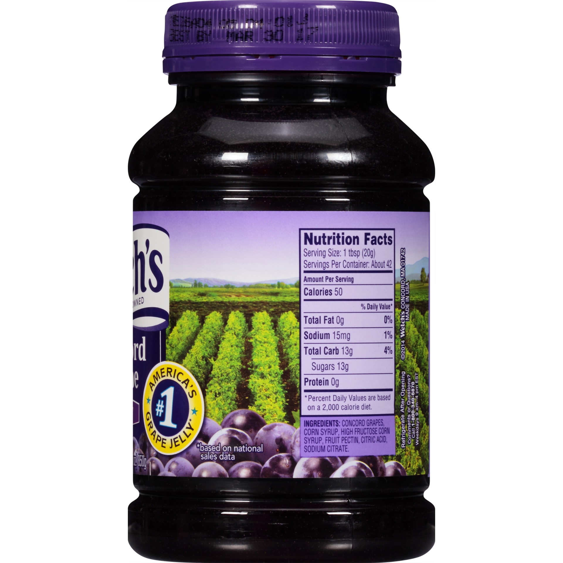 slide 5 of 8, Welch's Concord Grape Jelly, 30 oz