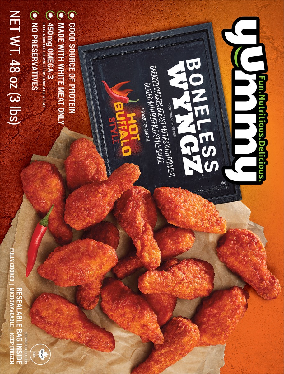 slide 9 of 12, Yummy Hot Buffalo Style Boneless Wyngz 48 oz, 48 oz