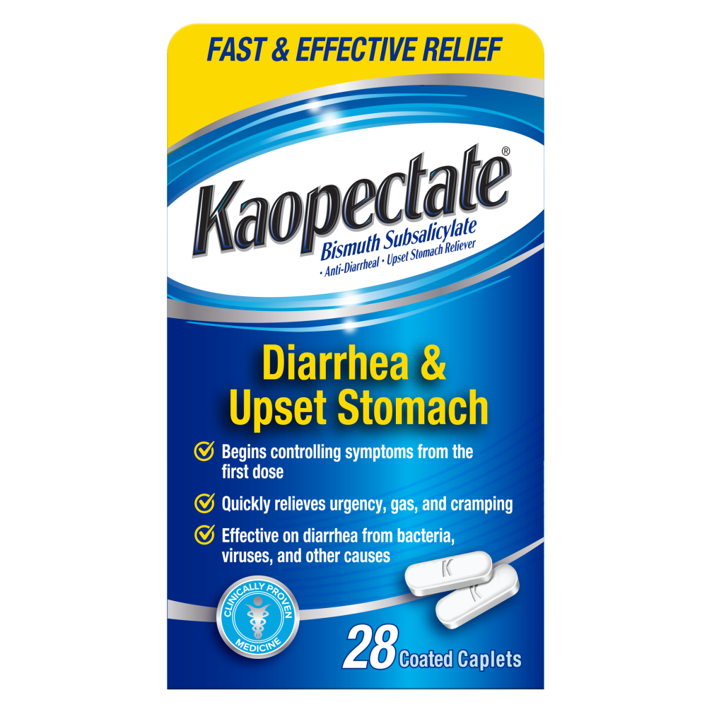 slide 2 of 2, Kaopectate Diarrhea and Upset Stomach Reliever Caplets, 28 ct